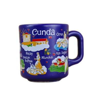 Ayvalık Themed Traditional Ceramic Cappuccino Mug - 8