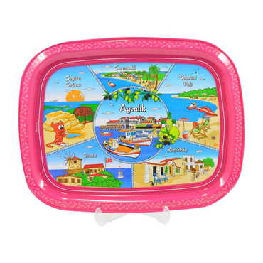 Myros - Ayvalik Region Themed Customised Printed Tin Serving Tray 305x235 mm