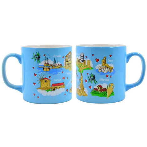 Ayvalik Region Themed Customised Serigraphy Printed Ceramic Mug 82x90 mm