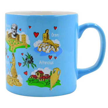 Ayvalik Region Themed Customised Serigraphy Printed Ceramic Mug 82x90 mm - Thumbnail