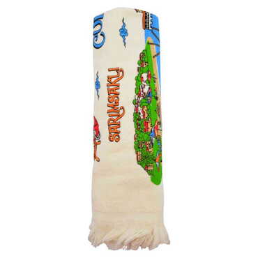 Ayvalik Region Themed Customised Serigraphy Printed Hand Towel 600x400 mm - Thumbnail