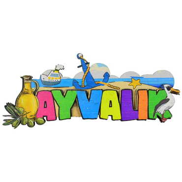 Toptan Ayvalık Temalı 3D Resimli Ahşap Magnet - 16