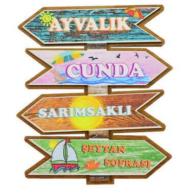 Toptan Ayvalık Temalı 3D Resimli Ahşap Magnet - 22