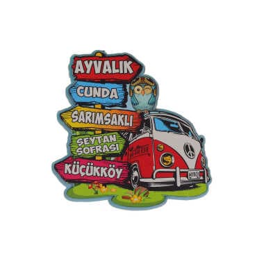Toptan Ayvalık Temalı 3D Resimli Ahşap Magnet - 7
