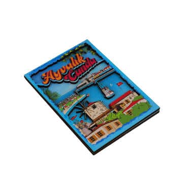 Toptan Ayvalık Temalı 3D Resimli Ahşap Magnet - 2