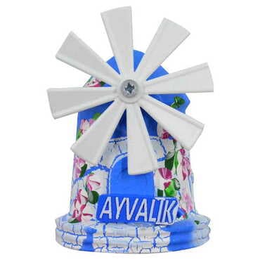 Ayvalik Themed Marine Themed Windmill Travel Fridge Magnet