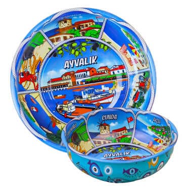 Ayvalık Themed Metal Bowl 75 mm
