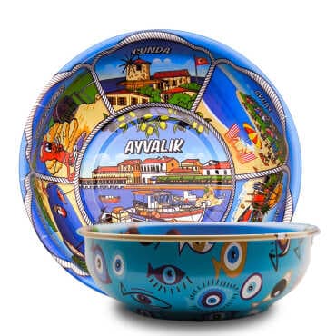Ayvalık Themed Metal Bowl 95mm