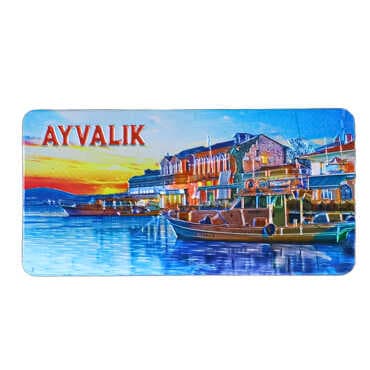Ayvalık Themed Metallic Refrigerator Magnet 50x100 mm