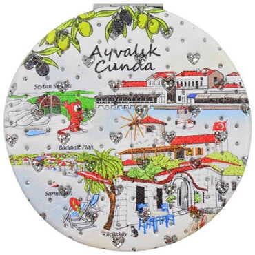 Ayvalik Themed Custom Printed Round Pocket Mirror - 5