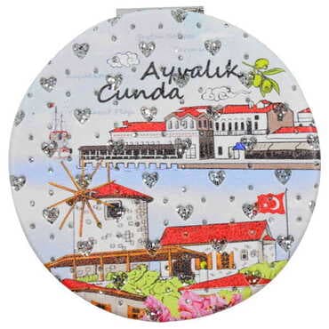 Ayvalik Themed Custom Printed Round Pocket Mirror - 6