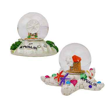 Ayvalık Themed Polyester Snow Globe 45 mm - 2