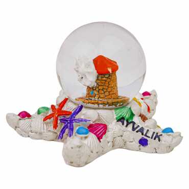 Ayvalık Themed Polyester Snow Globe 45 mm - 4