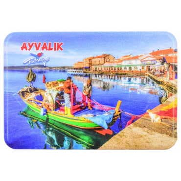 Ayvalik Themed Customised UV Printed Plastic Base Rectangle Fridge Magnet 80x50 mm - 5