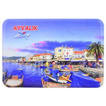 Ayvalik Themed Customised UV Printed Plastic Base Rectangle Fridge Magnet 80x50 mm - 6