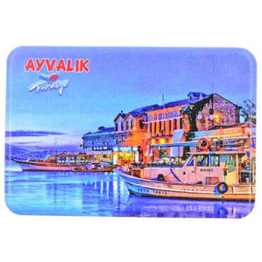 Ayvalik Themed Customised UV Printed Plastic Base Rectangle Fridge Magnet 80x50 mm - 7