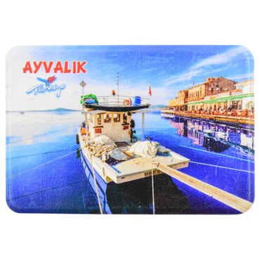Ayvalik Themed Customised UV Printed Plastic Base Rectangle Fridge Magnet 80x50 mm - 9