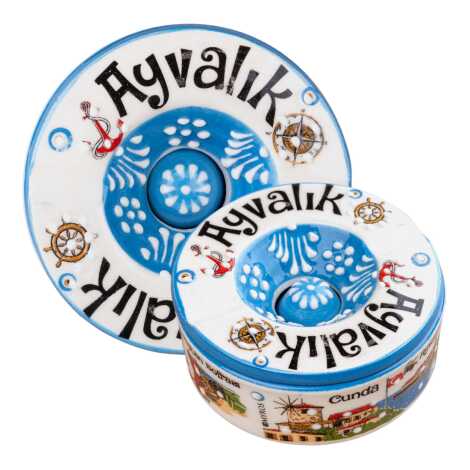 Ayvalık Temalı Yöresel Kapaklı Büyük Küllük 115*55 Mm - 1