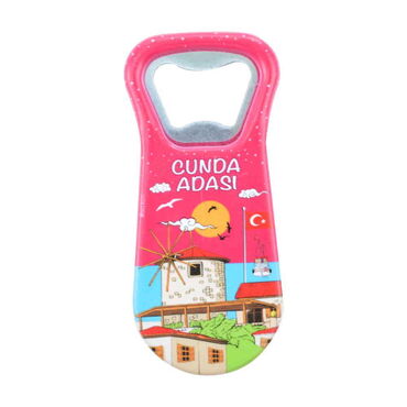 Ayvalik Themed Customised Uv Printed Plastic Base Plastic Base Bottle Opener 95x43 mm - Thumbnail