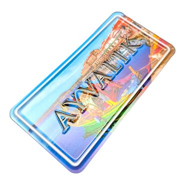 Ayvalik Themed Embossed Pvc Oppression Fridge Magnet - Thumbnail