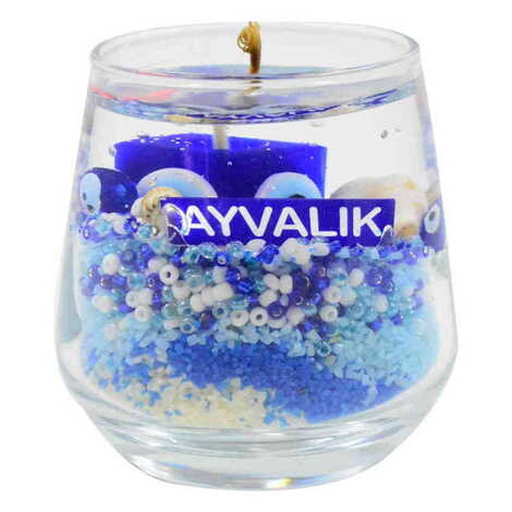 Ayvalik Themed Glass Transparent Gel Candle