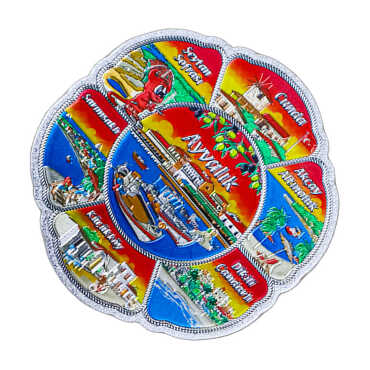 Ayvalık Themed Metallic Refrigerator Magnet 70mm - 5