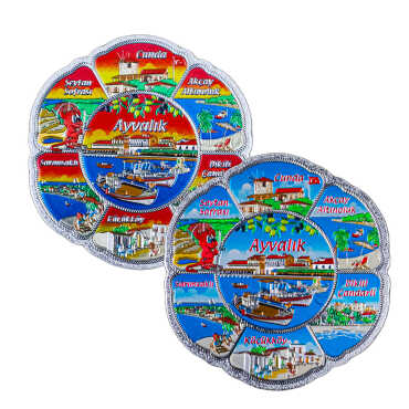 Ayvalık Themed Metallic Refrigerator Magnet 70mm - 2