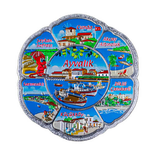 Ayvalık Themed Metallic Refrigerator Magnet 70mm - 3