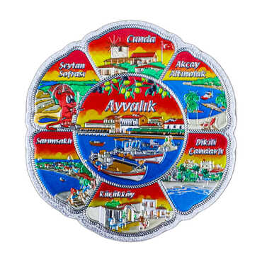 Ayvalık Themed Metallic Refrigerator Magnet 70mm - 4