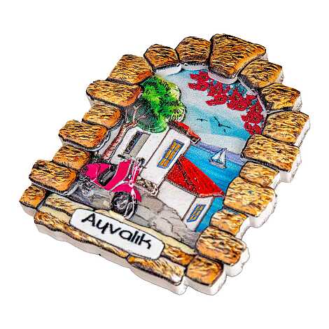 Ayvalık Themed Myros Local Polyester Refrigerator Magnet - 24