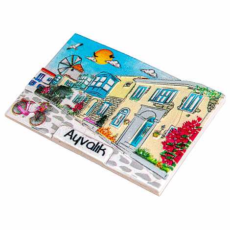 Ayvalık Themed Myros Local Polyester Refrigerator Magnet - 25