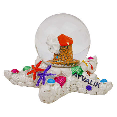 Ayvalık Themed Polyester Snow Globe 45 mm - 1