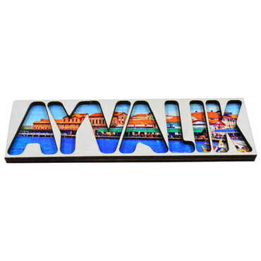 Ayvalik Themed Wooden Customised City Name Letter Souvenir Fridge Magnet - Thumbnail