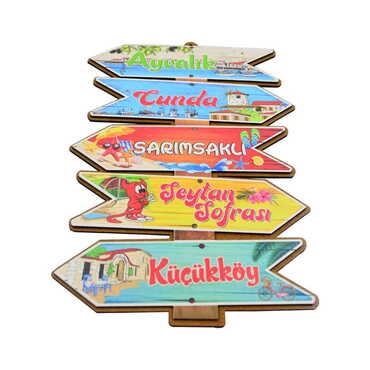 Ayvalik Themed Wooden Customised Door Sign Board 200x290 Mm - Thumbnail