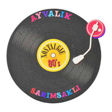 Ayvalik Themed Wooden Uv Printed Drink Coaster 97x97 mm - Myros
