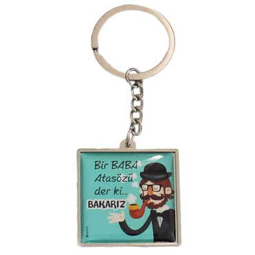 Toptan Babaya Özel Myros Metal Kare Anahtarlik 36*95 Mm - Myros