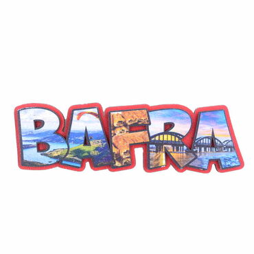 Myros - Bafra Themed Wooden UV Printed City Name Letter Fridge Magnet