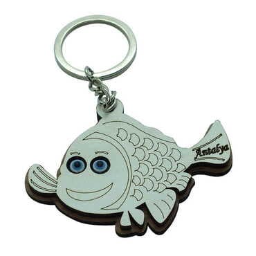 Fish Themed Wooden Custom Printed Wooden Keyring