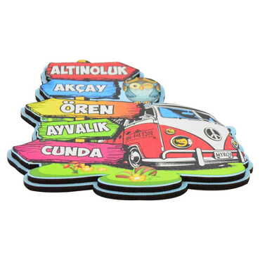 Balikesir Region Themed Wooden Customised 2D Souvenir Fridge Magnet - Standart - 2