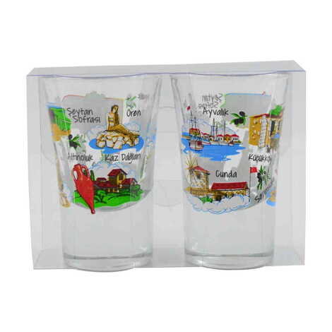 Balikesir Region Themed Shot Glass Set of 2 Pcs