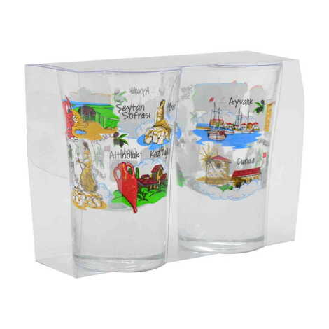 Balikesir Region Themed Shot Glass Set of 2 Pcs