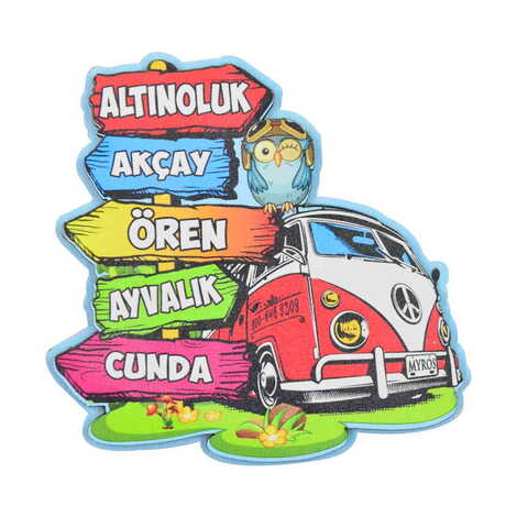 Balikesir Region Themed Wooden Customised 2D Souvenir Fridge Magnet