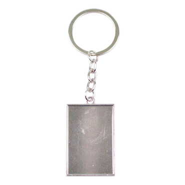Myros - Baskısız Çift Taraflı Metal Dikdörtgen Anahtarlık 30x100 mm