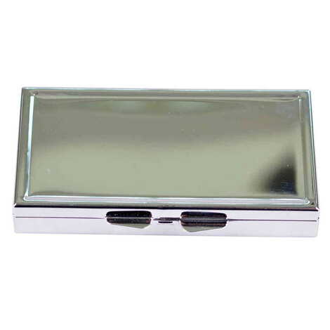 Baskısz Metal Aynalı Dikdörtgen Hap Kutusu 84x45x13 mm