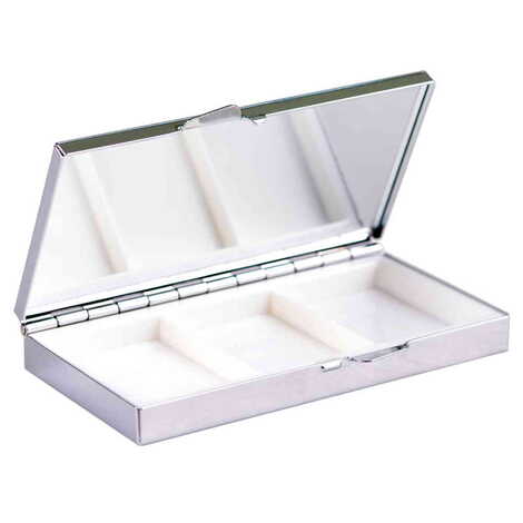 Baskısz Metal Aynalı Dikdörtgen Hap Kutusu 84x45x13 mm