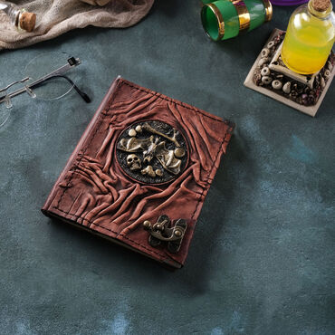 Myros - Bat Themed Small Leather Notebook