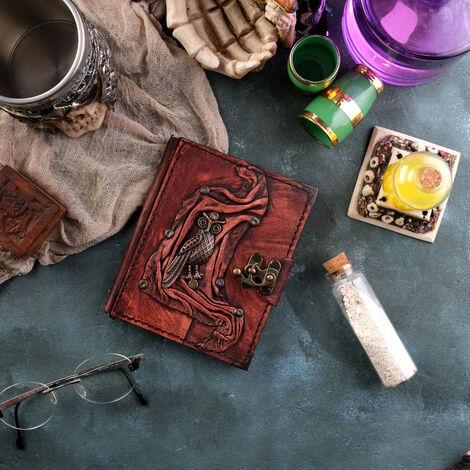 Toptan Baykuş Temalı Küçük Boy Deri Defter - 1