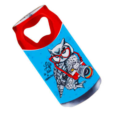 Owl Themed Myros Tin Bottle Opener Refrigerator Magnet 43x80 mm - Standart - 2