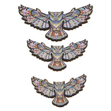 Owl Themed Wooden Wall Decoration Set of 3 pcs - 2