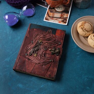 Myros - Baykuş Temalı Orta Boy Deri Defter